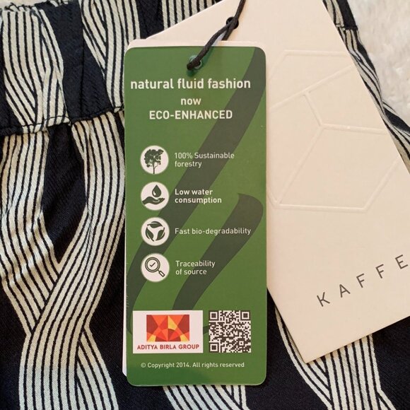 Kaffe KAcarlbie Skirt Womens Sz 42 Black Rope Print Knee Lenght 2 Pockets NWT - Picture 6 of 8